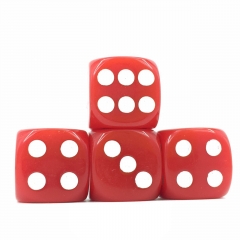 (Red Opaque)16mm D6 Pips dice