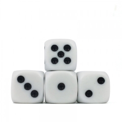 (White Opaque) 16mm D6 Pips dice