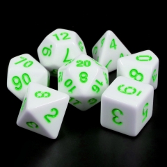 White Opaque dice(Green font)