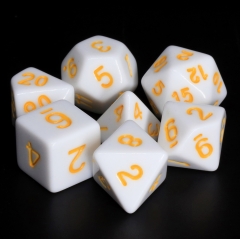 White Opaque dice(Yellow font)